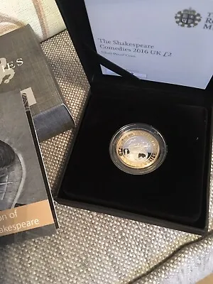£75 • Buy Shakespeare Comedies 2016 Two Pound Silver Proof Coin In Box