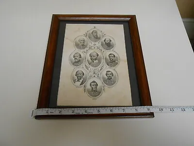 2 Circa 1862 Union & Confederate General Prints. Framed. Union With Foxing. • $300