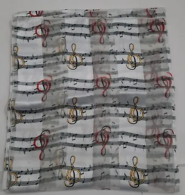 60  X 13  Music Notes Polyester Designer Scarf Vintage EUC • $6.30