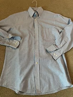 Men's Van Heusen Button-Down Blue Striped Shirt 14-14.5  32/33 • $8