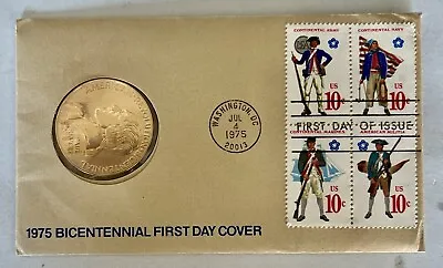 1975 Bicentennial PAUL REVERE First Day Cover Medal W/ Stamps WASHINGTON DC • $9.95