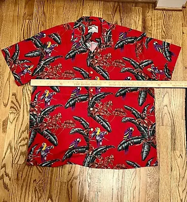 Paradise Found Hawaiian Shirt VTG 80s Jungle Bird Parrot Size XL Magnum • $24.99