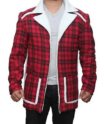 Deadpool Ryan Reynolds Red Shearling Fur Jacket Coat - 100% Money Back Guarantee • $99.99