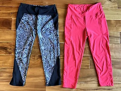 Lot Of 2 Pair REEBOK & MARIKA Yoga Workout Leggings Pants MEDIUM LARGE EUC • $10.99