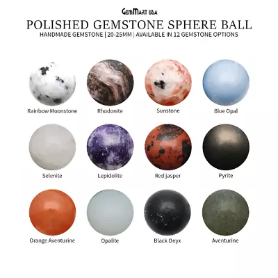 Polished Gemstone Sphere Ball Reiki Healing Crystal Chakra Meditation Stones   • $8.99