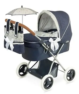 My First Spanish Pram - Navy Vintage Style Toy Stroller For Kids • £99