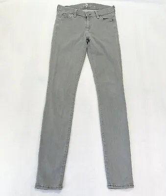 7 For All Mankind The Skinny Gray Cotton Blend Slim Leg Denim Jeans Sz 28 • $22.50