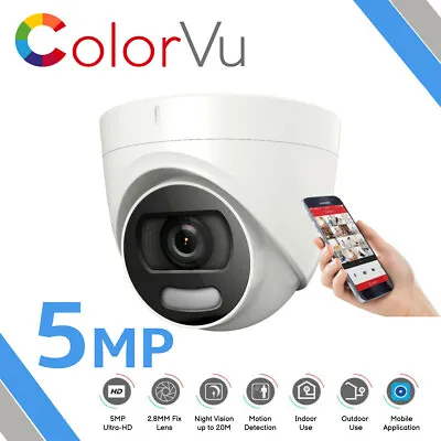 £41.99 • Buy Colorvu Cctv 2k/3k Ultra Hd 5mp In/outdoor Dome Security Hd Camera Ip67 Remote