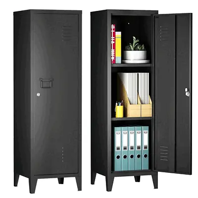 3-Tier Metal Locker Cabinet With Lockable Storage Cabinet File Cabinet Organizer • $94.99
