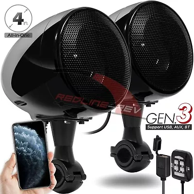 300W Bluetooth Motorcycle Handlebar Audio Amplifier Stereo Speaker System Harley • $128.45