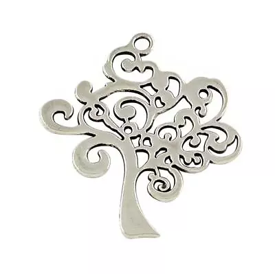 £2.89 • Buy 5 TREE OF LIFE CHARMS PENDANT BRIGHT TIBETAN SILVER 41mm C117