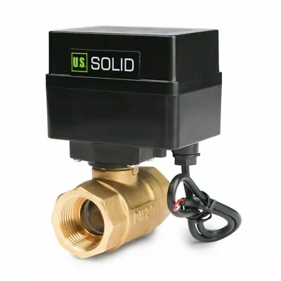 U.S. Solid Motorized Ball Valve With Indicator Lights 3/4 In Brass 9-36V N/O • $33.99