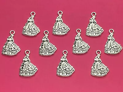 £1.45 • Buy Tibetan Silver Princess/Cinderella Charms - 10 Per Pack - Fairytale