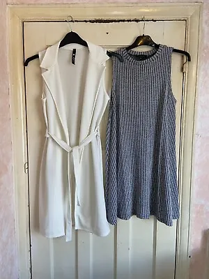 Fit N Flare Knit Dress And Longline Waistcoat/Gillett Size 10 • £7