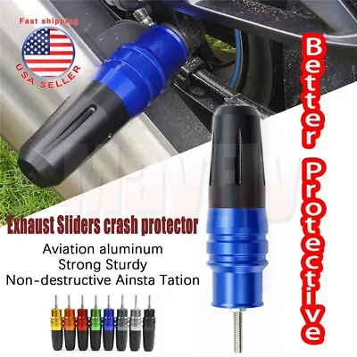 Blue Motorcycle CNC Frame Exhaust Slider Crash Pad Protector Fit For Kawasaki US • $21.96