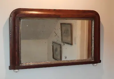 Antique  Rectangular Walnut Framed  Overmantel Mirror • £55.25
