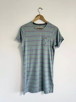 Smartwool Merino 150 Short Sleeve Tee Shirt Dress Sz S Blue Stripe Wool • $25