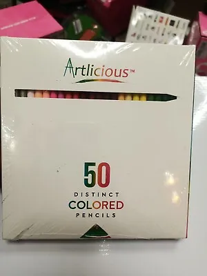 Artlicious 50 Premium Distinct Colored Pencils For Adult Coloring Books • £10