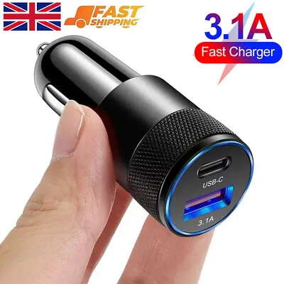 Fast Car Charger Type C PD + USB Power Adapter For IPhone 15 14 13 12 Pro Max/XS • £4.99