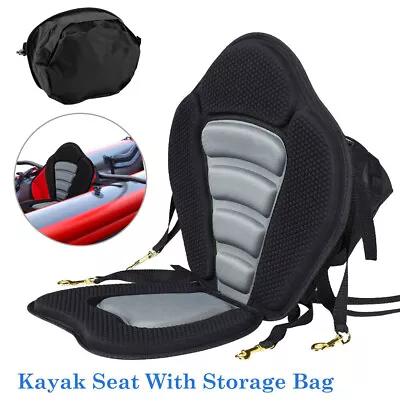 Universal Deluxe Canoe Kayak Seat SUP Padded Adjustable Straps Detachable Back • £23.49