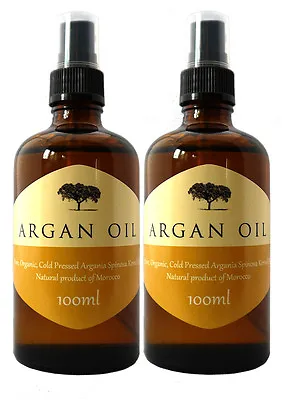 £25.95 • Buy 100% Pure Organic Moroccan ARGAN OIL Skin, Body,Hair & Nails- Pack Of 2 X 100ml 