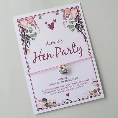 £1.69 • Buy Personalised Hen Party Wish Bracelet Favour | Bride Tribe Party Bag Keepsake