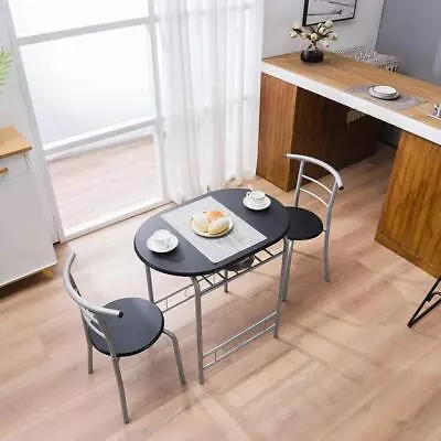 Dining Kitchen Table Dining Set 3 Piece Metal Frame With 2 Chair • $66.59