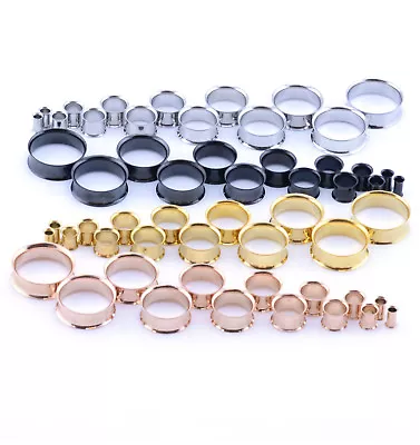 £2.39 • Buy Ear Tunnel DOUBLE FLARED  Flesh Plug Stretcher Earlet Various Sizes 316 Steel