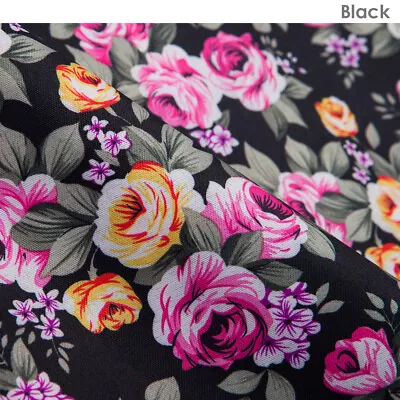 Floral Fabric Rose Vintage Print Pattern Craft Material By The Yard Or Bundle • £3.99