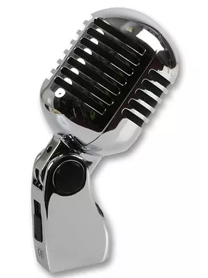 Retro Microphone Vintage Style 50s Chrome Dynamic Professional Mic With Case • £49.85