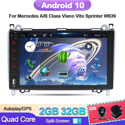 Android Car Stereo Sat Nav For Mercedes Benz A B Class Vito Viano Sprinter 32GB • £116.99
