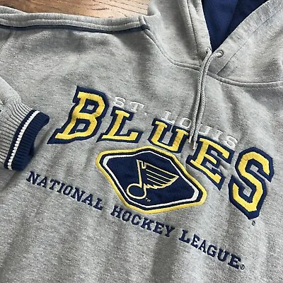 Lee Sport Vintage St Louis Blues NHL Hockey Hoodie Sweatshirt XL Gray Blue • $69.99