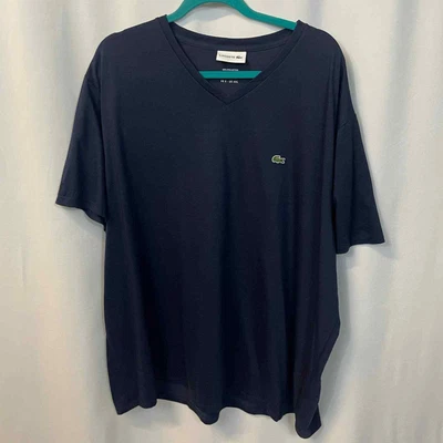 $49.99 • Buy Lacoste Navy Blue V-Neck T-Shirt 100% Pima Cotton 4XL Big & Tall NWOT