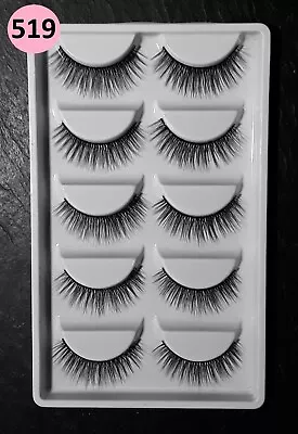 Eyelashes False 5 Pairs 3D Fake Eye Lashes Set Long Thick Natural Mink Makeup UK • £3.99