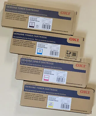 Genuine Oki C6100 C6150 MC560 C5550MFP Toner 43865717 43865718 43865719 43865720 • $529.99