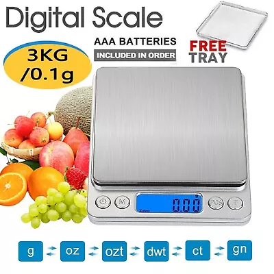 3KG Kitchen Digital Scale LCD Electronic Balance Food Weight Postal Scales Aus • $16.99