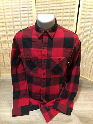 Urban Pipeline Mens Button Up Down LS Long Sleeves Flannel Shirt Red Small  H520 • $13.91