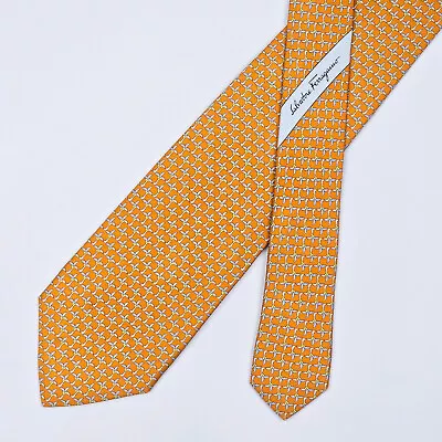 Salvatore Ferragamo Tie Necktie Coconut Tree On Orange • $41