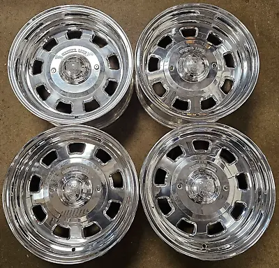 NEW 15  POLISHED CENTERLINE BILLET WHEELS 15X7  5x5 Bolt And 5x5.5 Bolt Vintage • $1495