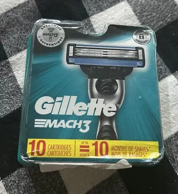 Gillette ~ Mach3 ~ Refill Razor Blades ~ Pack Of 10 ~ Sealed • $14.99