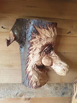 £39.99 • Buy Chainsaw Carved Green Man / Wood Spirit With Hook