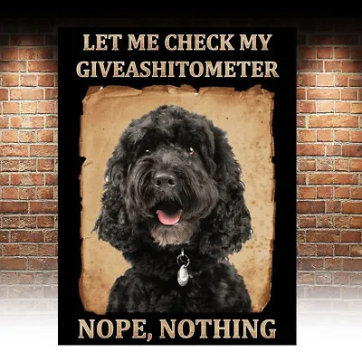 £4.99 • Buy Black Cockapoo Funny Dog Metal Wall Sign Kitchen Gift Man Cave Giveashitometer