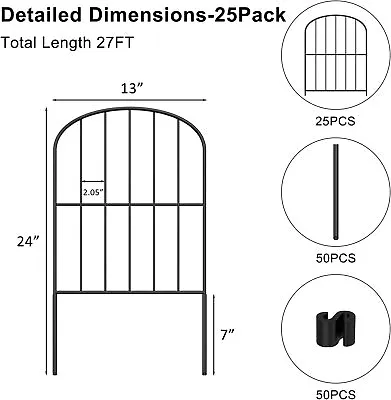 10/25 Pack Animal Barrier Fence Garden Decorative Border Rustproof Heavy Duty • $43.49