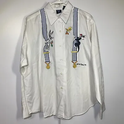 Warner Bros. Looney Tunes Long Sleeve Button Up Shirt Large (read Description) • $18.99