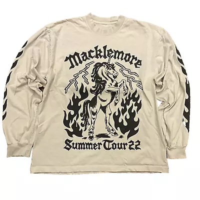 Macklemore Sz Large White Unicorn 2022 Long Sleeve Tour T-Shirt RARE Hip Hop • $35.75