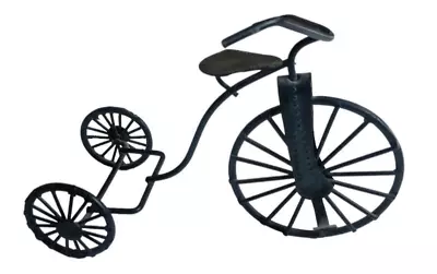 Black Metal Old Fashioned High Wheel Tricycle Vintage Decor • $9