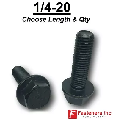 $15.24 • Buy 1/4-20 Grade 8 Flange Frame Bolt Black Phosphate & Oil (All Sizes & Qty's) 1/4 