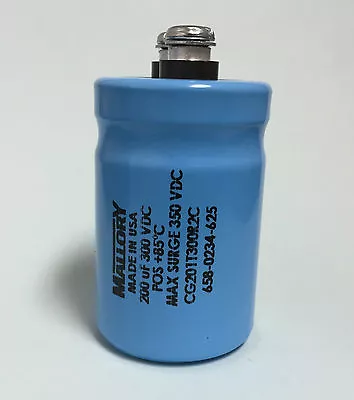 200mfd 300vdc Mallory CG201T300R2C Electrolytic CG Series 200uf Microfared • $30.25