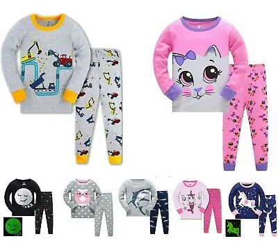 £7.90 • Buy Kids Boys Girls Pyjama Pyjamas Set PJs Sleepwear Nightwear  Size 3 4 5 6 7 8 Yrs