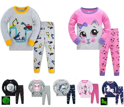 £7.90 • Buy Kids Boys Girls Pyjama Pyjamas Set PJs Sleepwear Nightwear  Size 3 4 5 6 7 8 Yrs